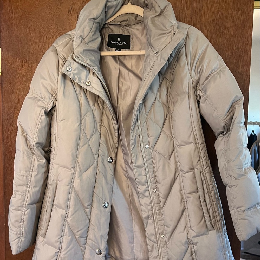 London Fog Women's Silver Puffer Jacket